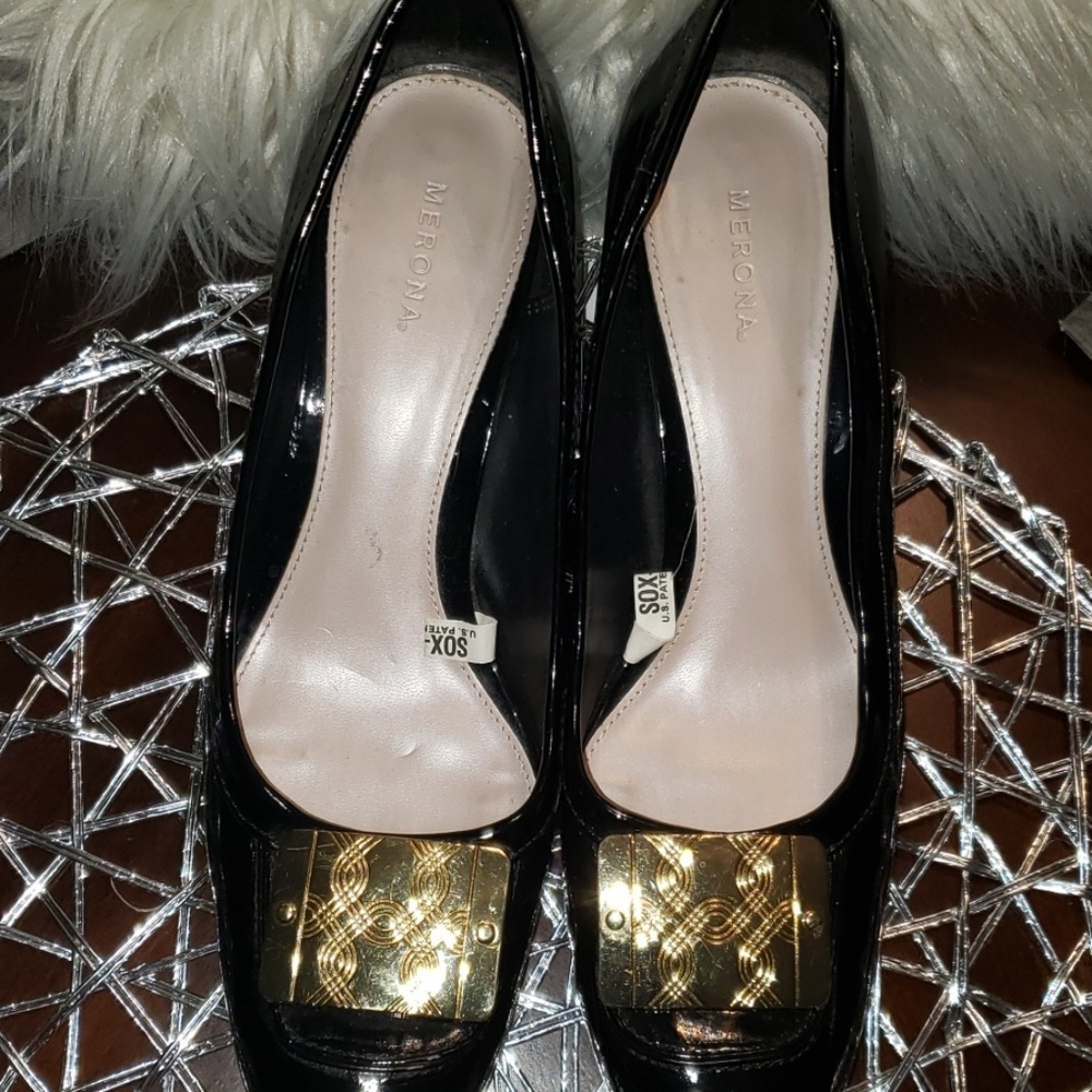 🛑🛑black heels with buckle